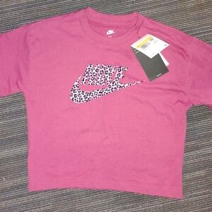 Nike Kids Magenta Leopard Graphic Tee